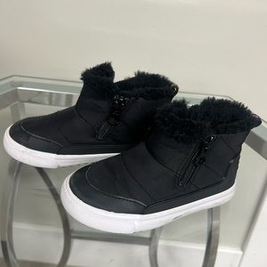 Cat & Jack Double Zipper Slip-on Black Indiana Boots, Toddler Size 7